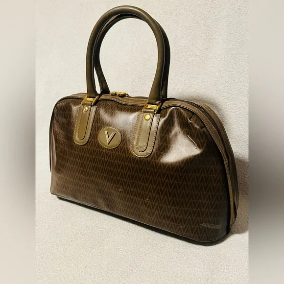 Mario Valentino Monogram Leather Handbag - Picture 6 of 13